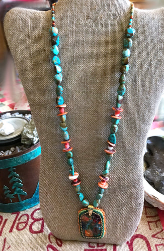 Beaded Cabachon Necklace