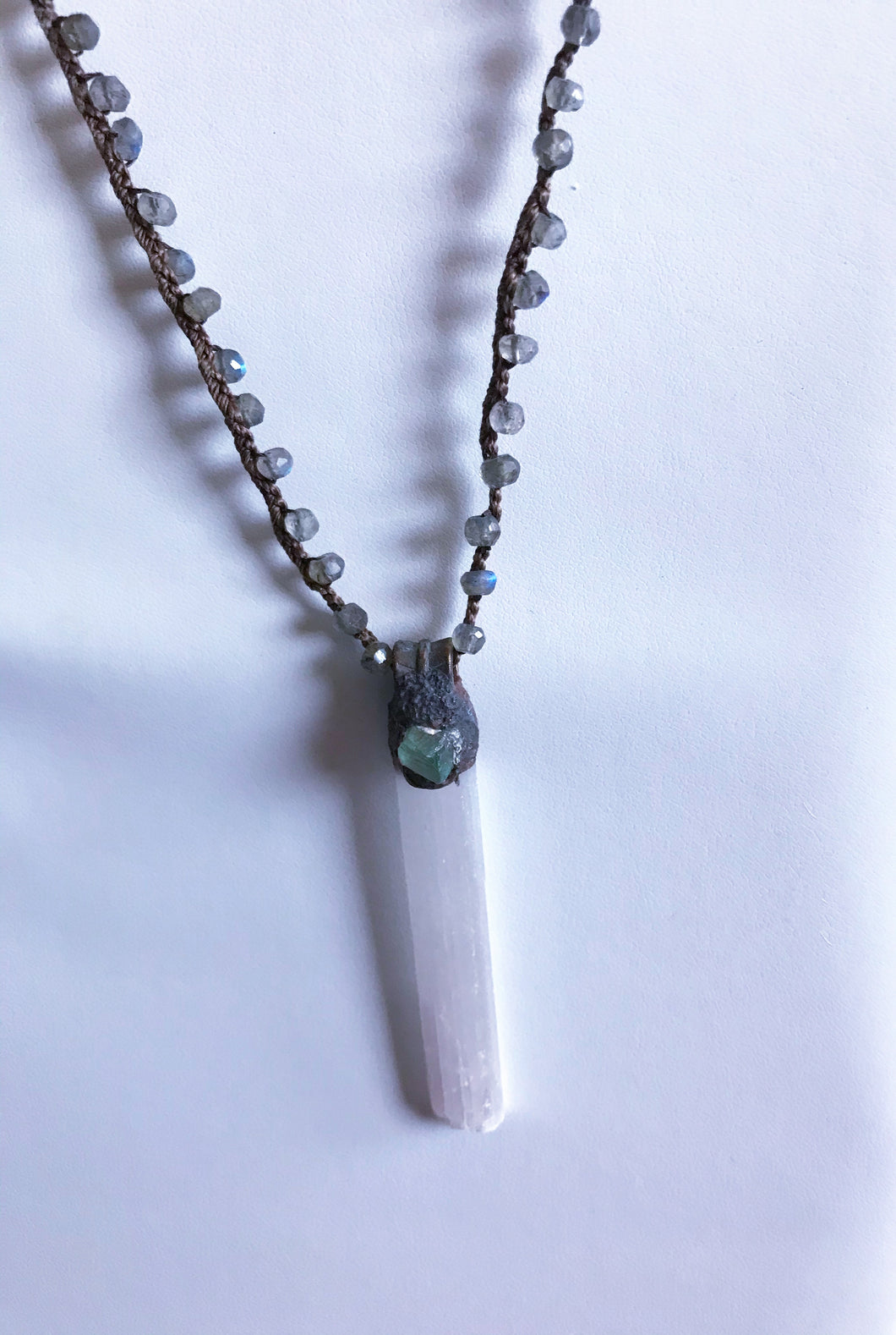 Simple Selenite Crystal Necklace