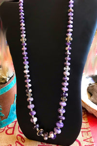 Amethyst and Sterling Southwestern Cross Necklace