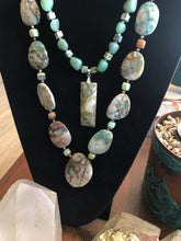 Load image into Gallery viewer, Brush Art Jasper and Aventurine Necklace