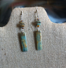 Load image into Gallery viewer, Blue Calcite and Boulder Opal Earrings