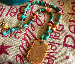 Beaded Cabachon Necklace