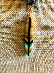 Inlay Feather Necklace
