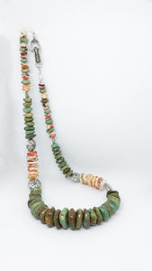 Chunky Hubei Turquoise and Spiny Oyster Necklace