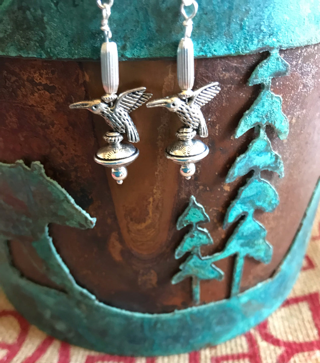 Sterling Hummingbird Fetish Earrings