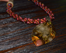 Load image into Gallery viewer, Heart of Fire Kumihimo Necklace