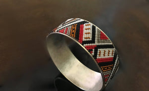 Tribal Beaded Bangle Bracelet