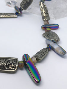 Northern Lights Rainbow Titanium Necklace