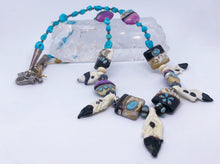 Load image into Gallery viewer, Eagle Dreams Southwestern Turquoise and Lampwork Necklace
